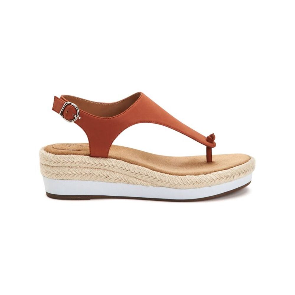 STYLE & COMPANY Womens Orange Espadrille Balii Wedge Slingback Sandal 6 M